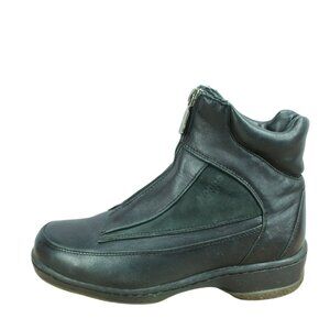 Blondo Black Leather Front Zip Casual Winter Ankle Boots Size 6.5 M